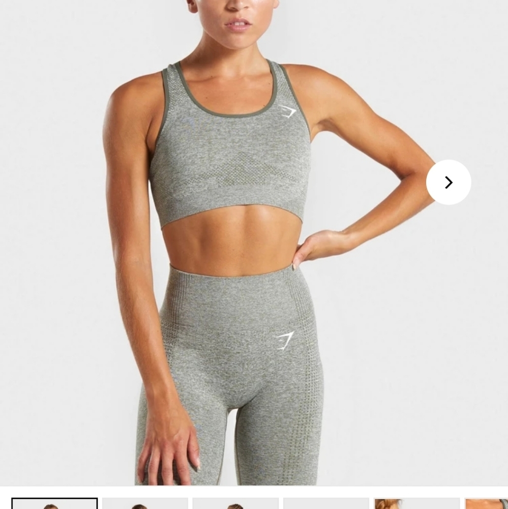 Gymshark khaki vital seamless sports bra